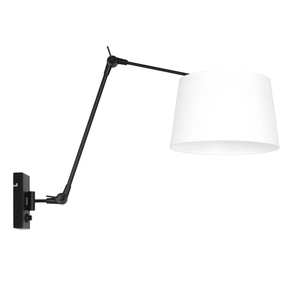 Applique murale pivotante Steinhauer Prestige Chic 1L, noir et blanc, culot E27