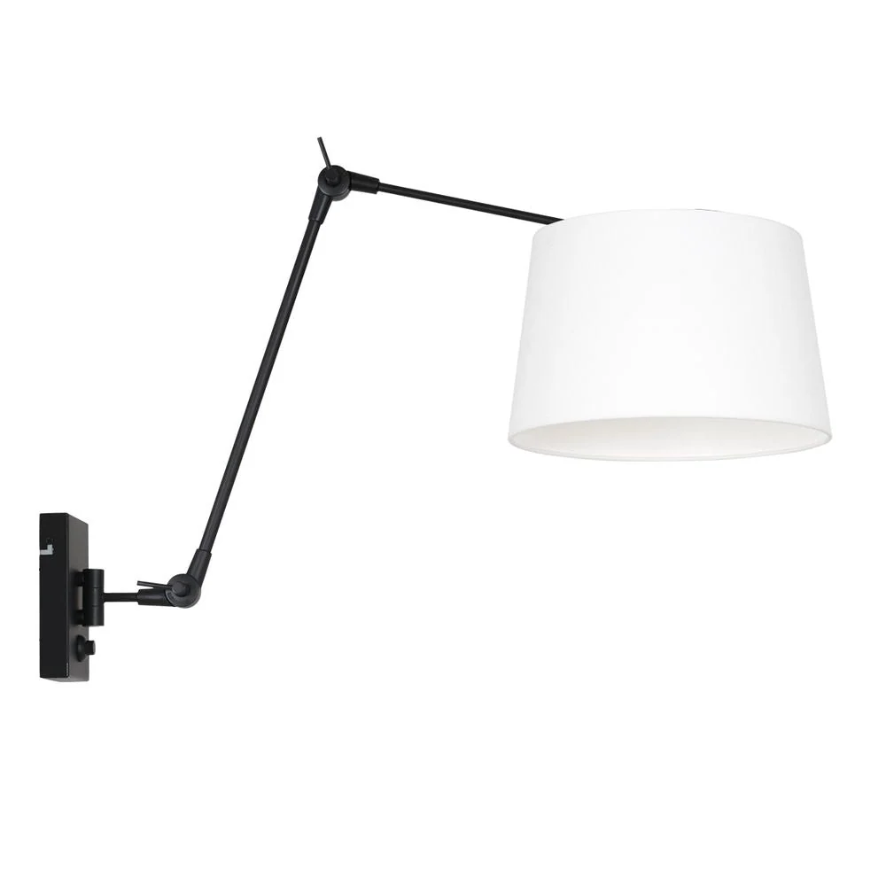 Applique murale pivotante Steinhauer Prestige Chic 1L, noir et blanc, culot E27