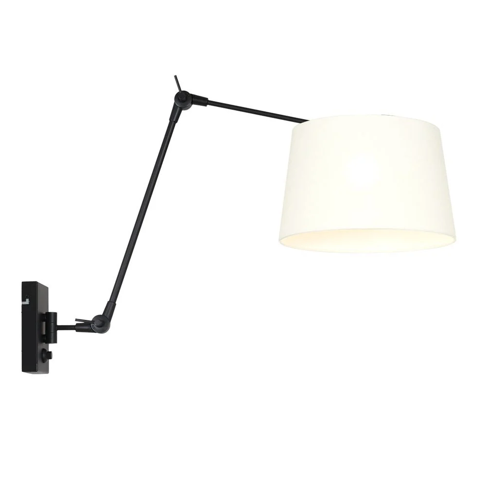 Applique murale pivotante Steinhauer Prestige Chic 1L, noir et blanc, culot E27