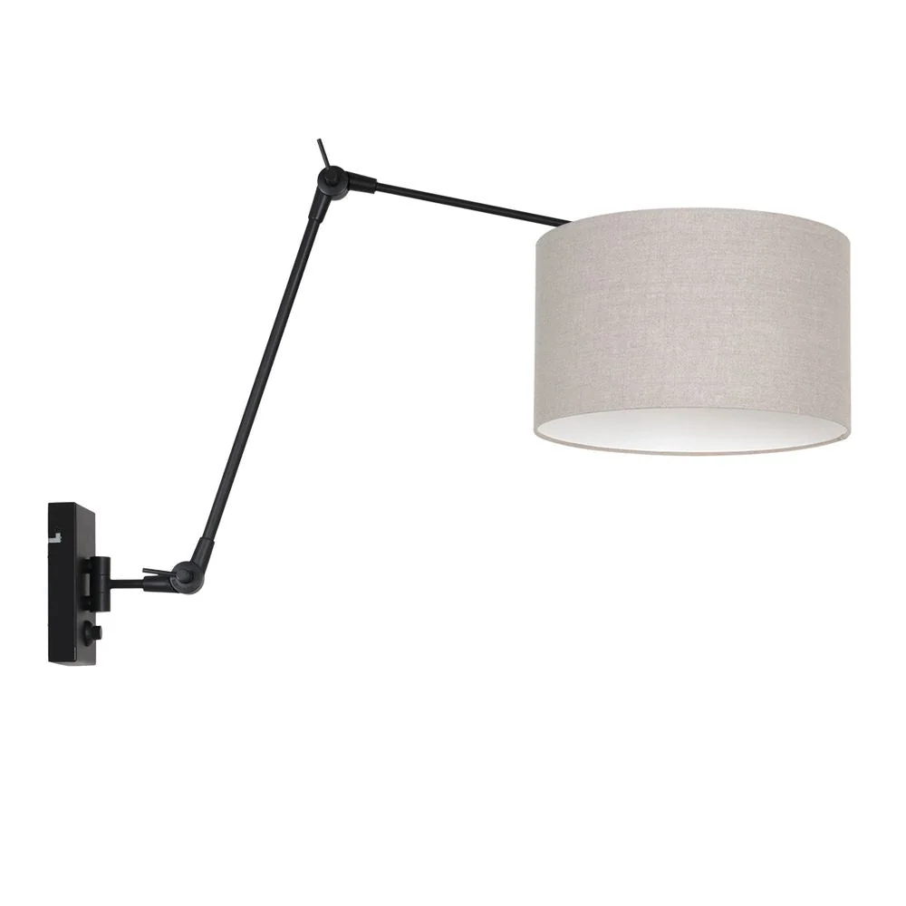 Applique murale pivotante Steinhauer Prestige Chic 1L, noir et beige, culot E27