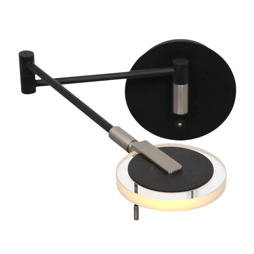 Applique murale pivotante Steinhauer Turound 1L, LED noire