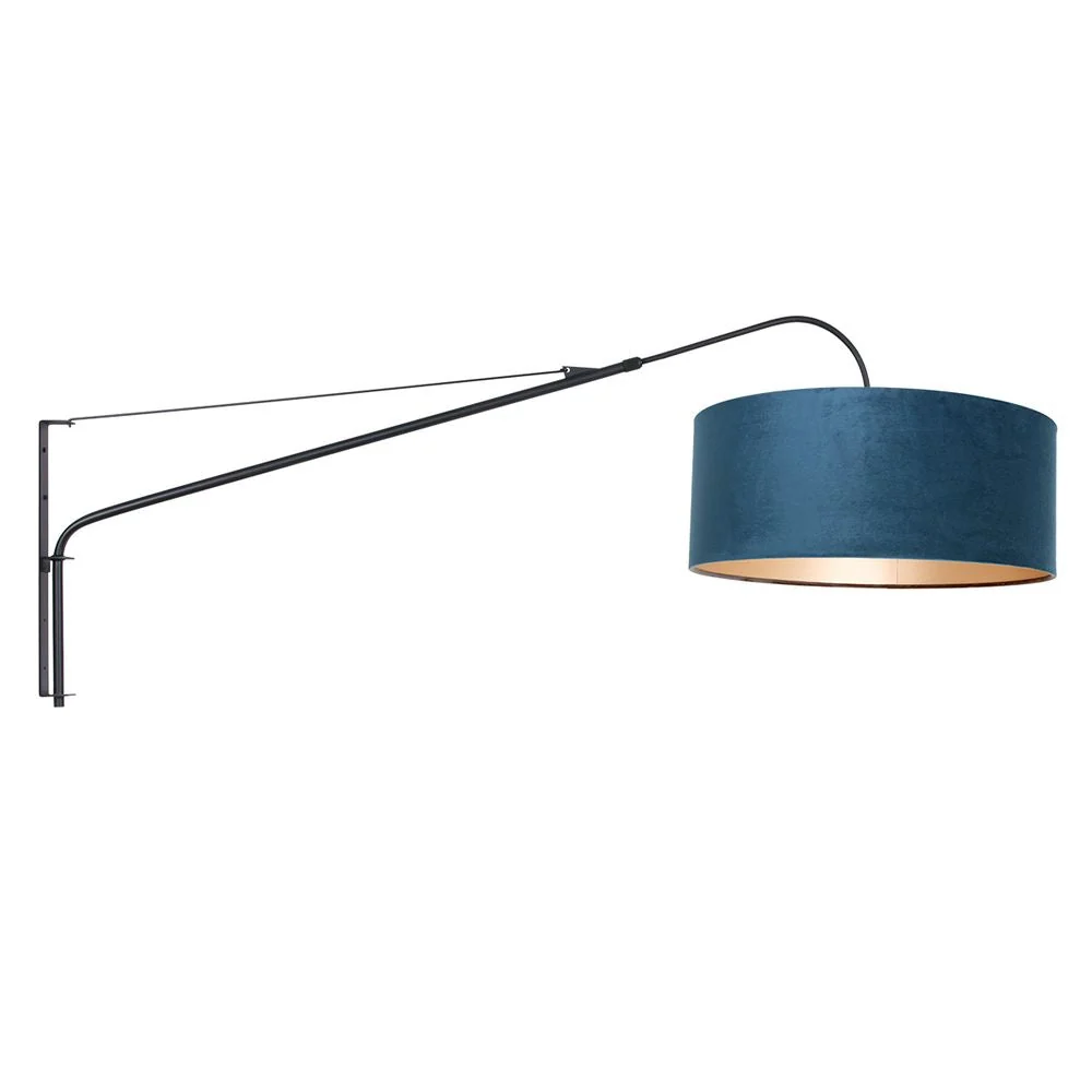 Applique murale Steinhauer Elegant Classy 1L à bascule, noir et bleu, culot E27