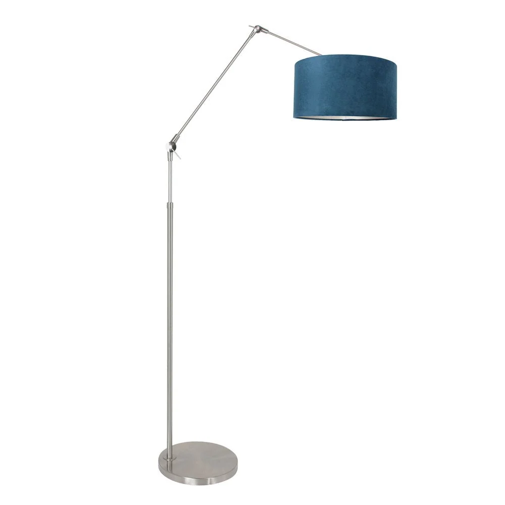 Lampadaire Steinhauer Prestige Chic 1L bleu acier E27, H 250 cm