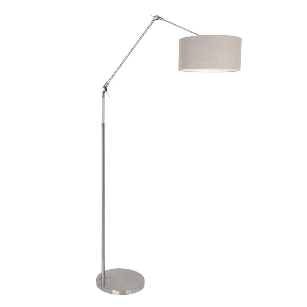 Lampadaire Steinhauer Prestige Chic 1L, finition fumée, douille E27, hauteur 115-250 cm