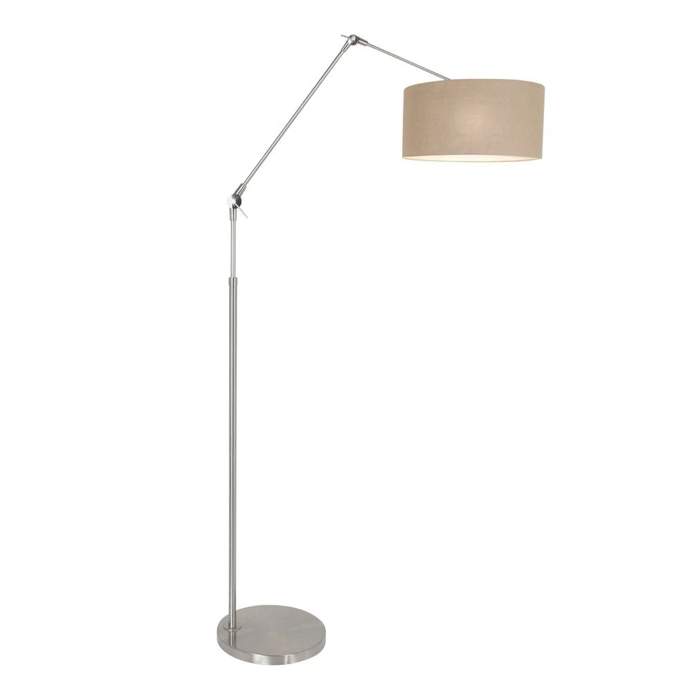 Lampadaire Steinhauer Prestige Chic 1L, finition fumée, douille E27, hauteur 115-250 cm