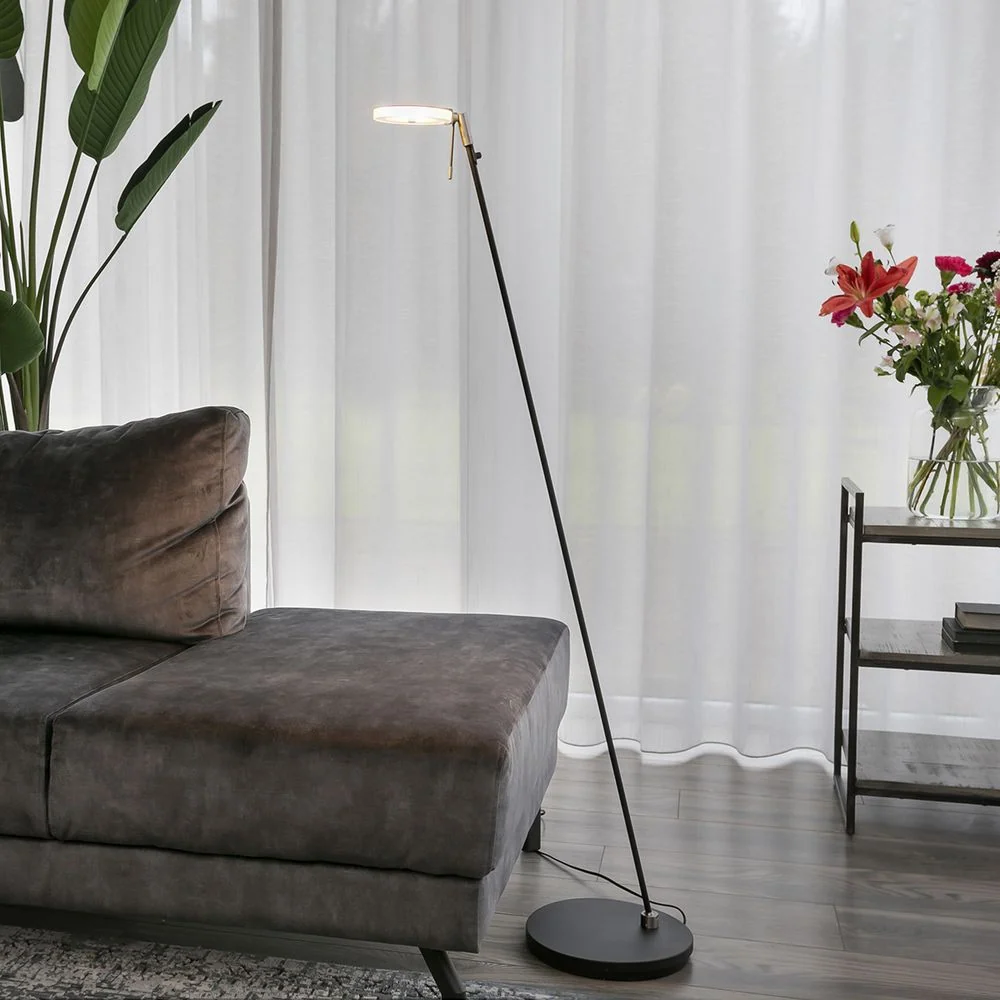Lampadaire Steinhauer Touround 1L, LED noir, H 129 cm