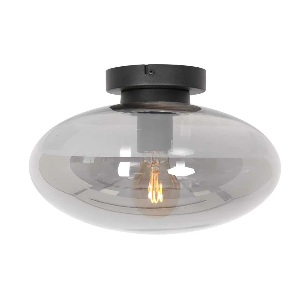 Plafonnier Steinhauer Reflexion 1L noir E27, H 19,5cm