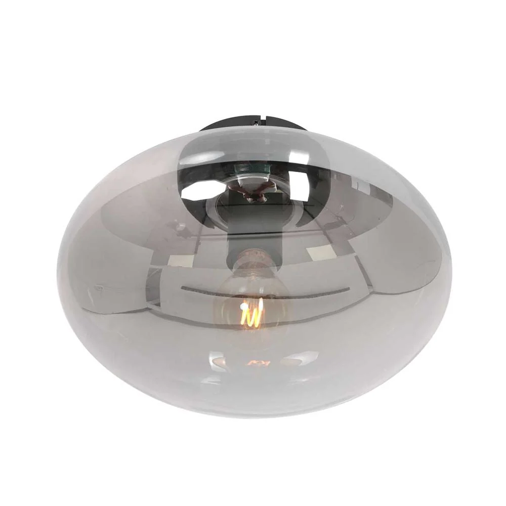 Plafonnier Steinhauer Reflexion 1L noir E27, H 19,5cm