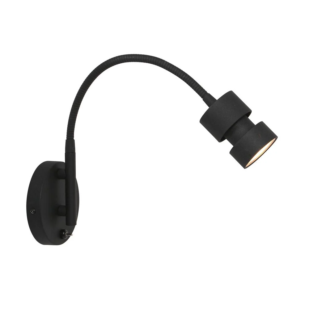Steinhauer Natasja 1L applique d'appoint noire LED, H 33cm