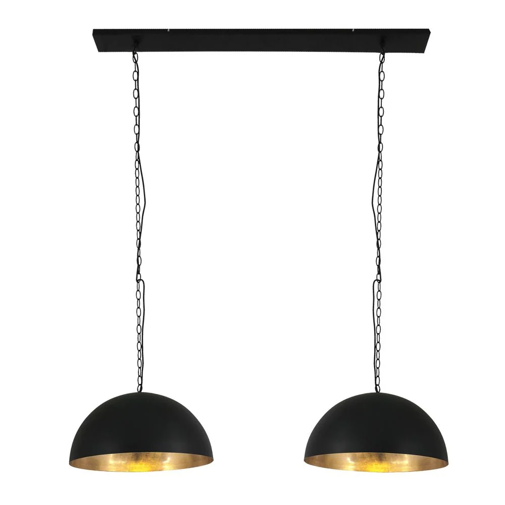 Suspension linéaire Steinhauer Semicircel 2L, culot E27, largeur 35 cm