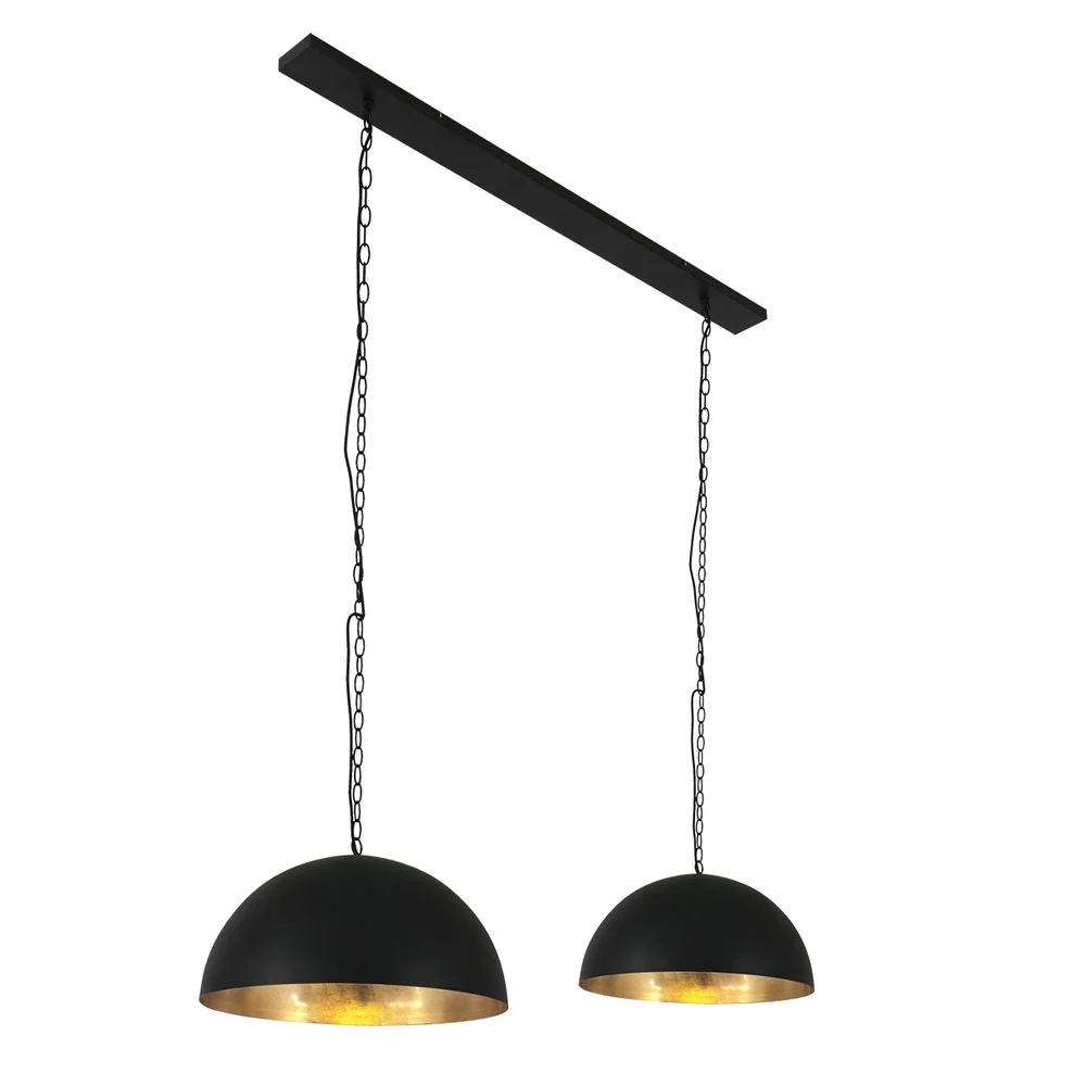 Suspension linéaire Steinhauer Semicircel 2L, culot E27, largeur 35 cm