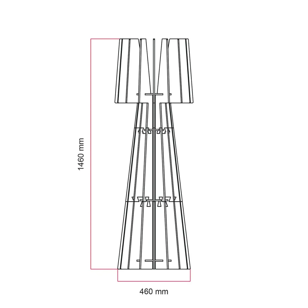 Structure pour lampe de sol SHHINE en matériau acoustique - Blanc chiné