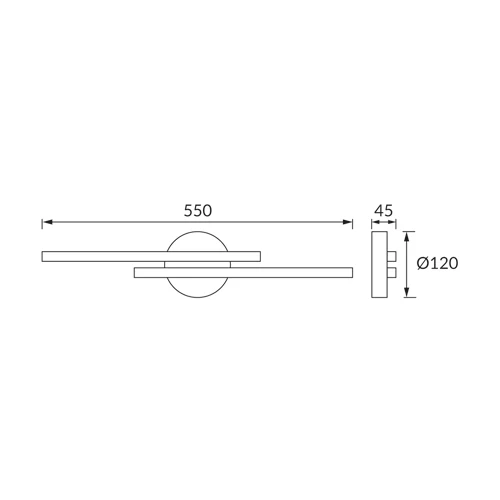 Applique murale STRUHM GRACJA LED (SMD) 2 x 7W acier blanc/noir White