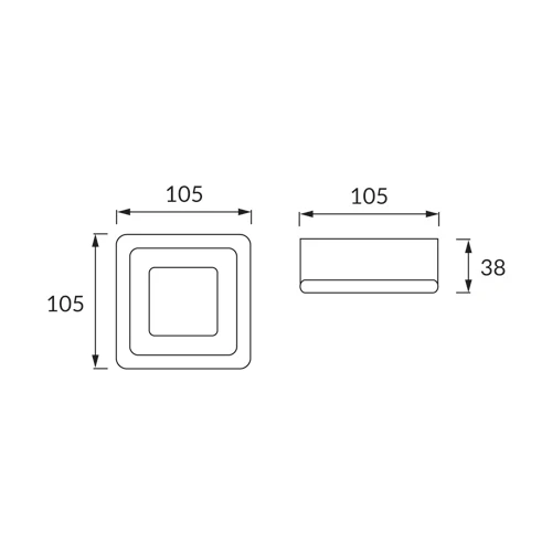Plafonnier encastré STRUHM ALDEN LED (SMD) 3 x 3W, alliage d'aluminium blanc, largeur 10 cm