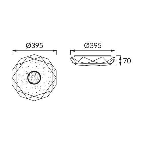 Plafonnier encastré STRUHM IRYNA LED (SMD) acier blanc, D 39-50 cm