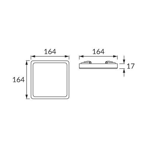 Plafonnier encastré STRUHM OLGA LED (SMD) en plastique blanc, largeur 16-29 cm