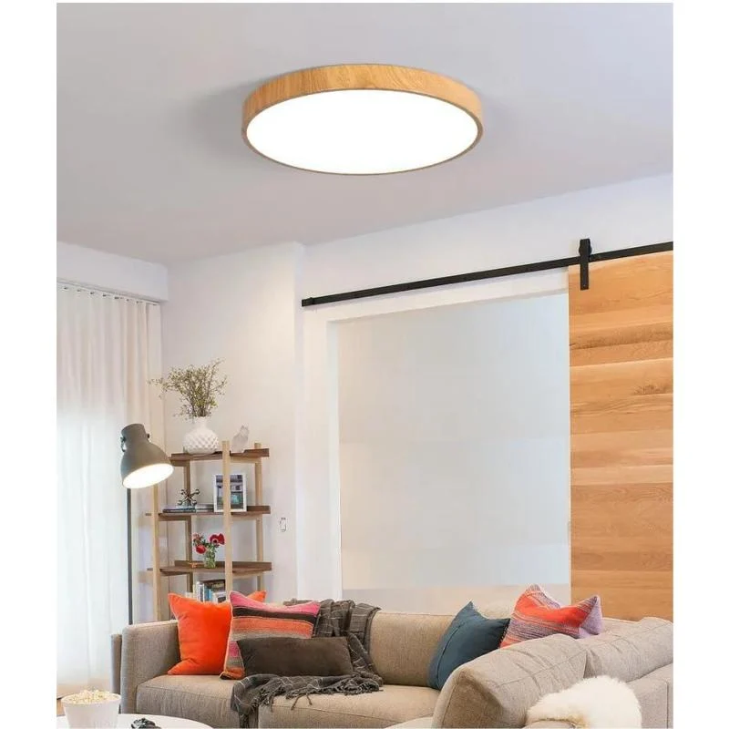 Plafonnier LED 24W Bois Chêne 38cm Struhm