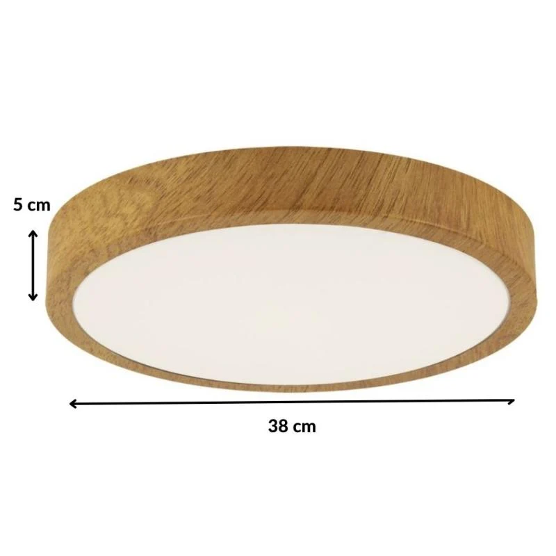 Plafonnier LED 24W Bois Chêne 38cm Struhm