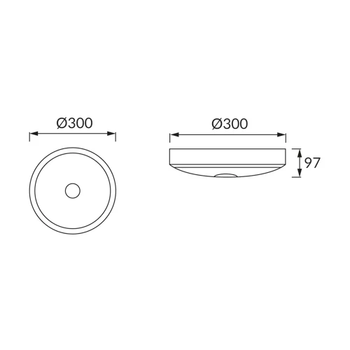 Plafonnier STRUHM SENSORLU E27 2 x 25W acier blanc, D 30 cm