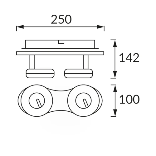 Rails d'éclairage STRUHM DONAT LED (SMD) 2 x 5W en acier inoxydable chromé