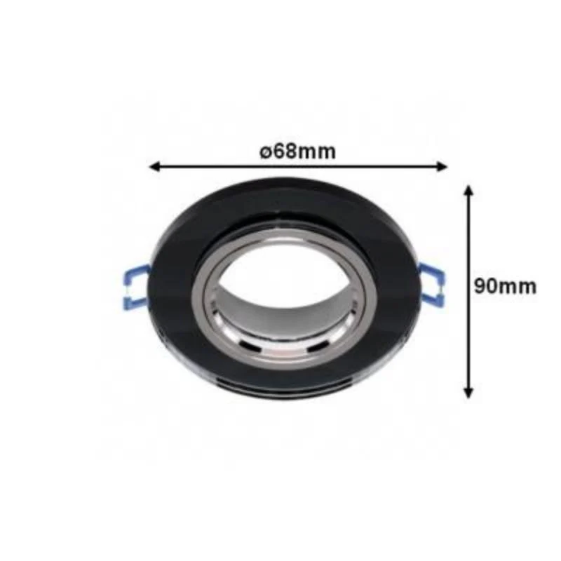 Support Spot Encastrable GU10/MR16 Rond Verre Effet Miroir Struhm