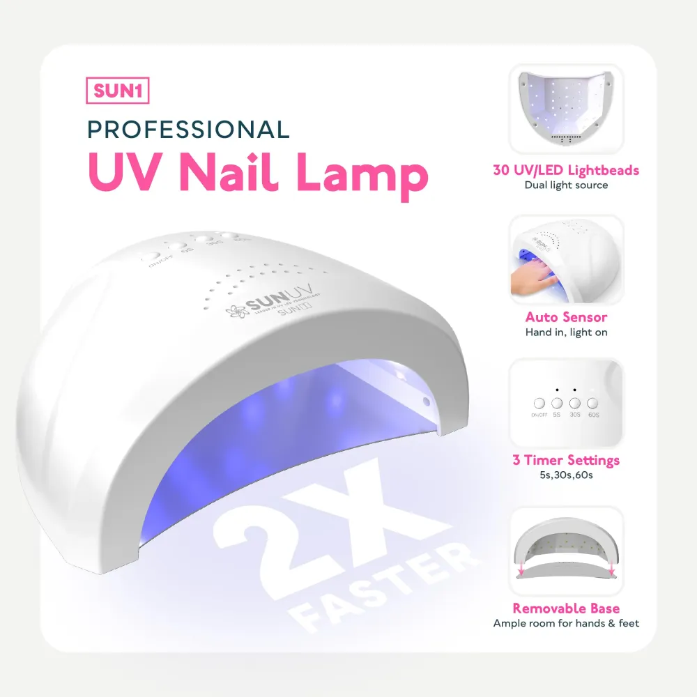 SUNUV Kit Vernis Gel UV 23 Pièces – 12 Couleurs, Lampe UV, Coffret Manucure Maison