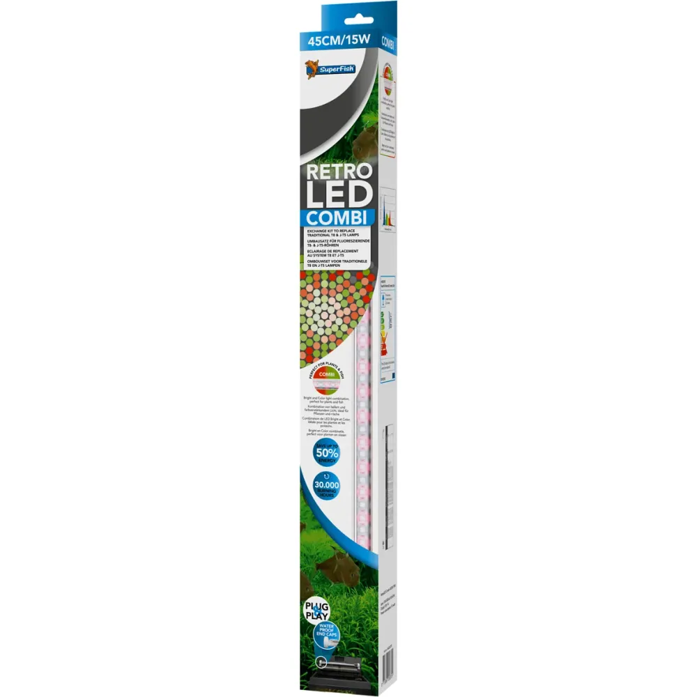 Retro Led Combi T8&T5 45cm - Led pour Aquarium - Superfish