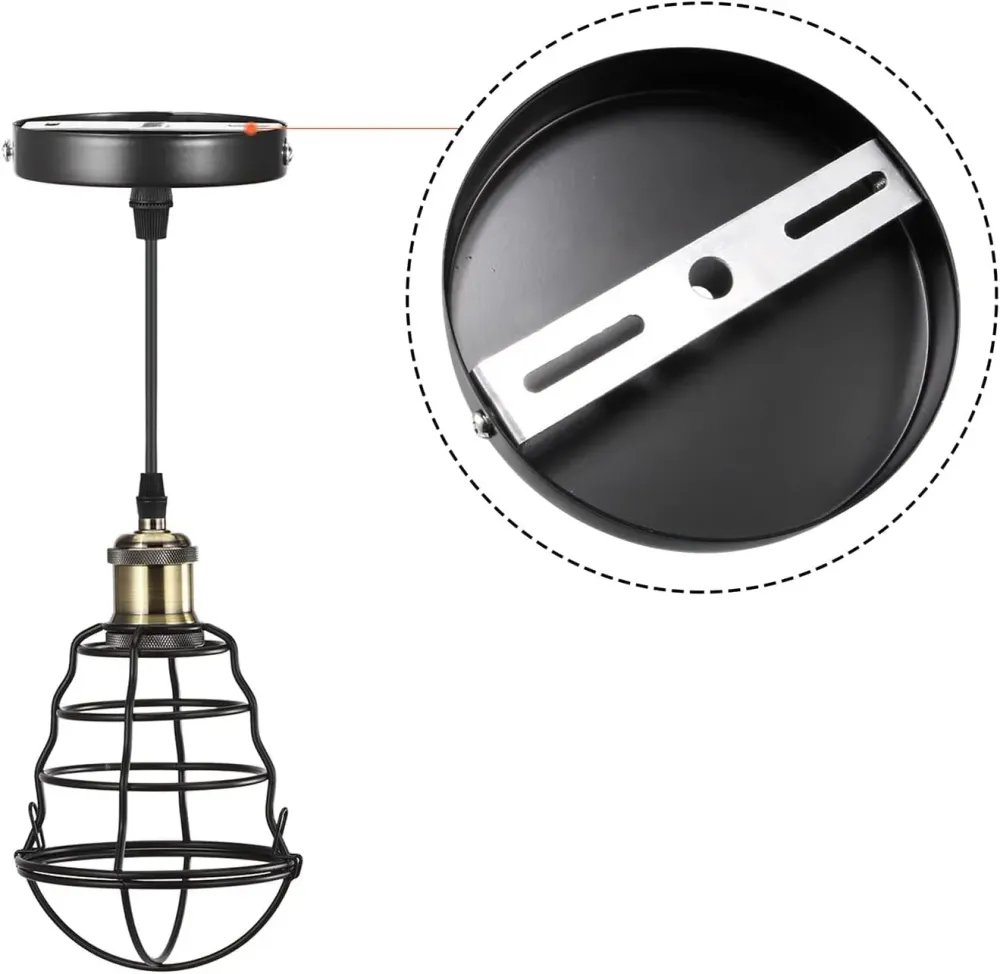 Support de Fixation Rosace Plafond 125mm – Plaque Métallique pour Lustre ~1818