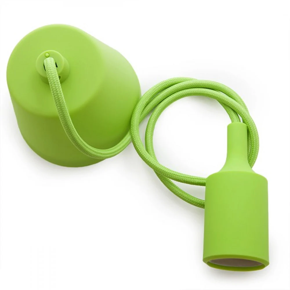 Support de Lampe E27 Câble - Rosette - Couleur Vert