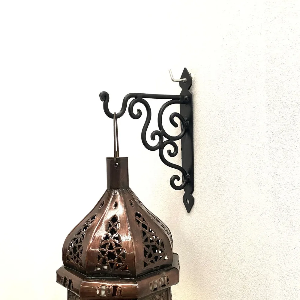 Support pour lampes et lanternes arabes en fer forgé 12 cm