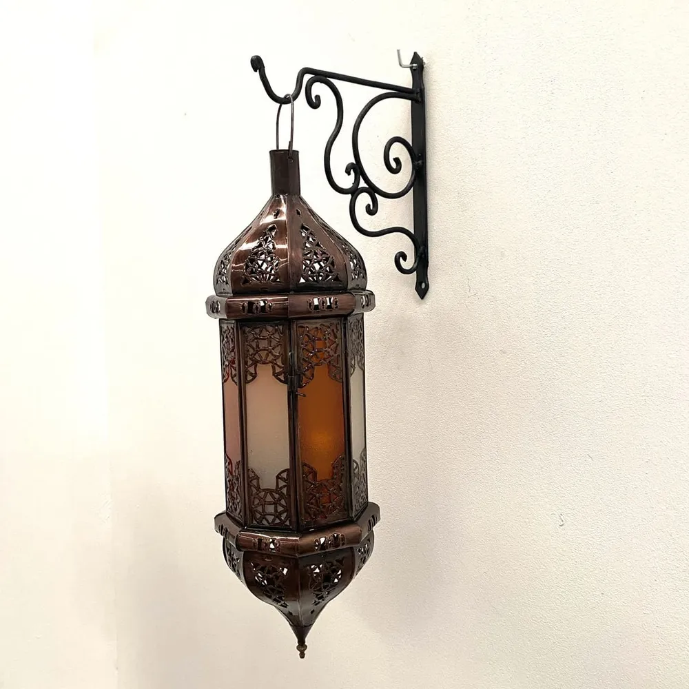 Support pour lampes et lanternes arabes en fer forgé 20 cm