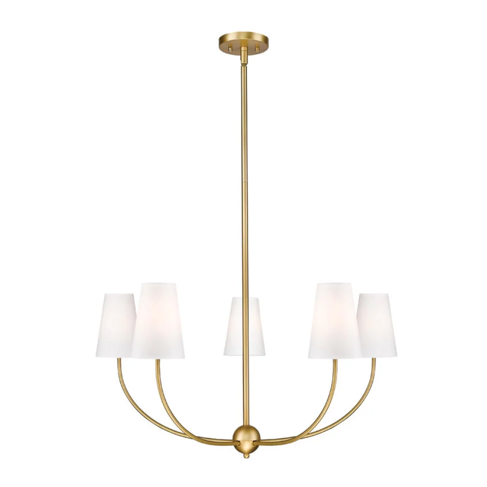 Suspendu chandelier z-Lite shannon or laiton 5 x 60w