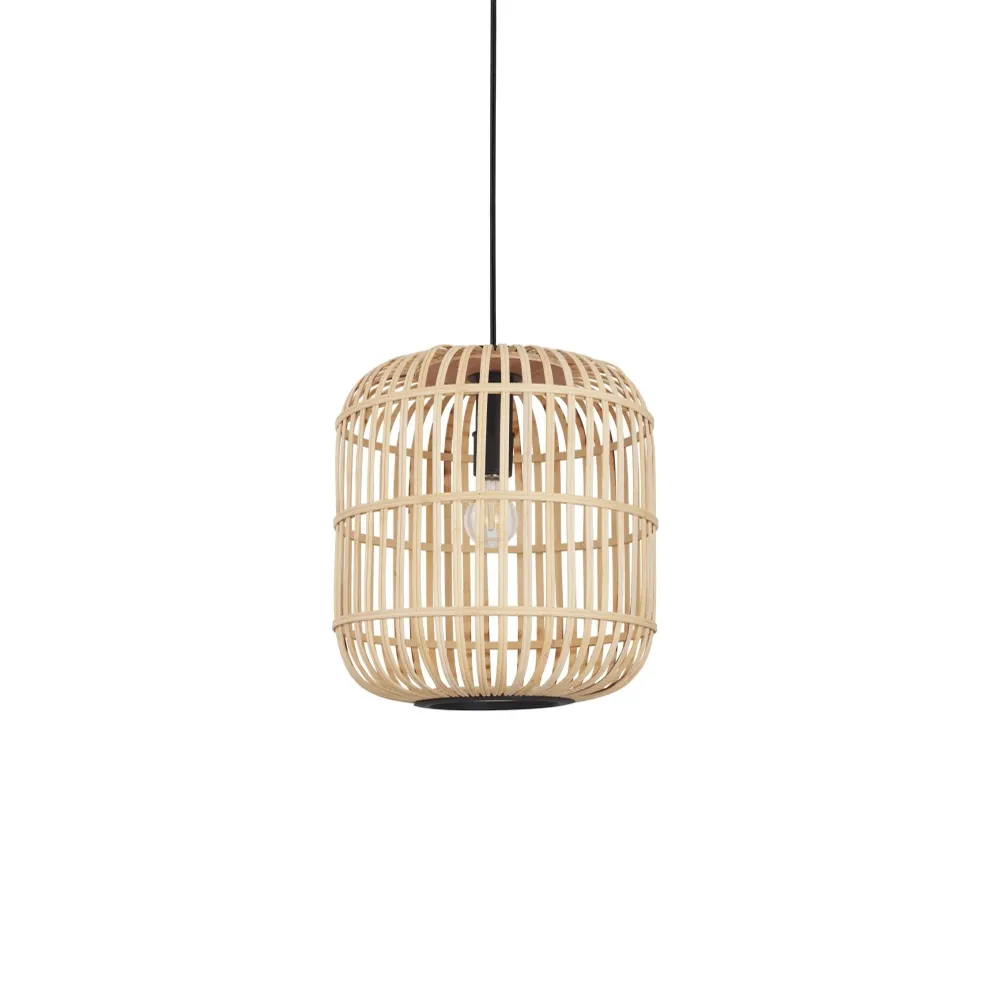 Suspendu eglo bordesley en acier noir et bois