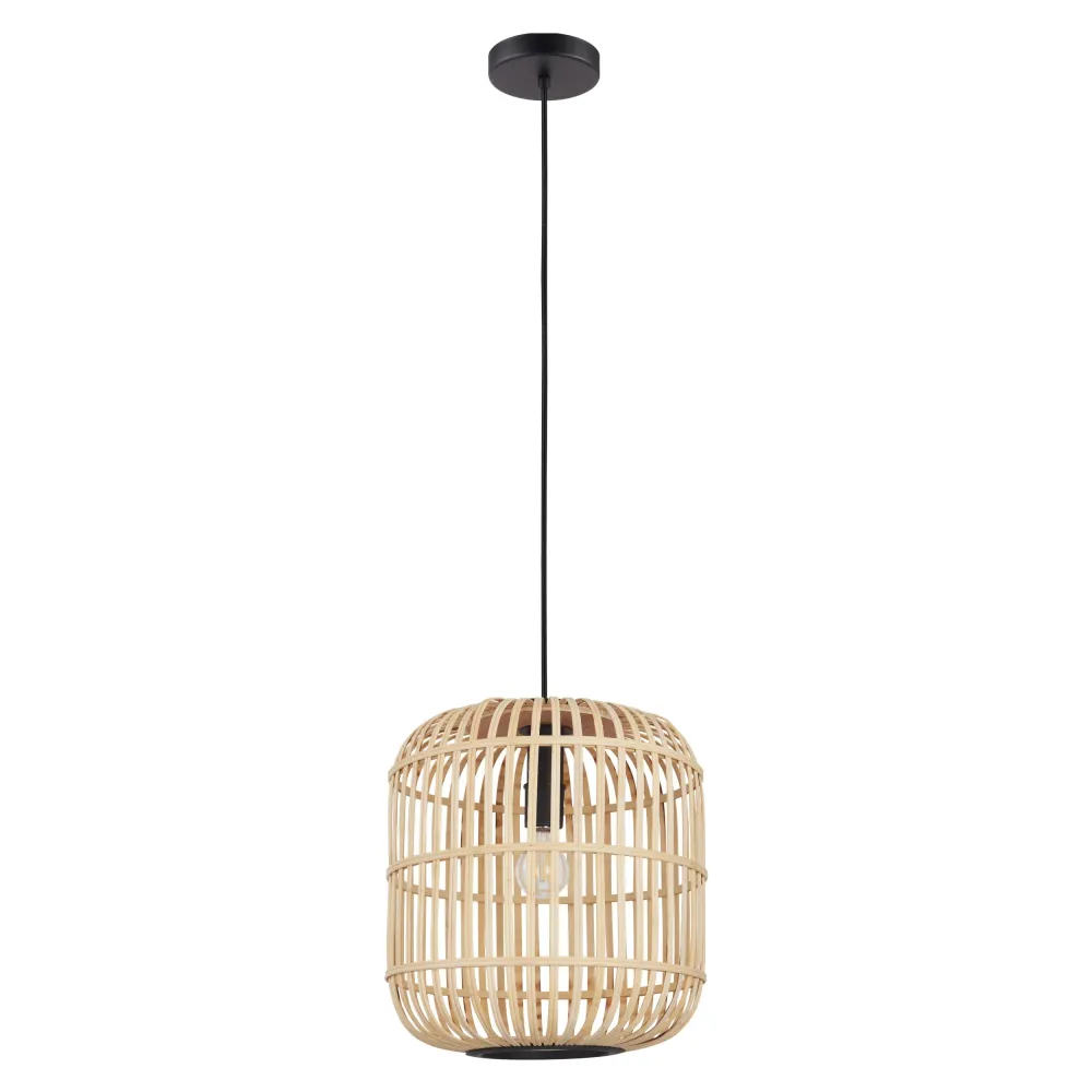 Suspendu eglo bordesley en acier noir et bois