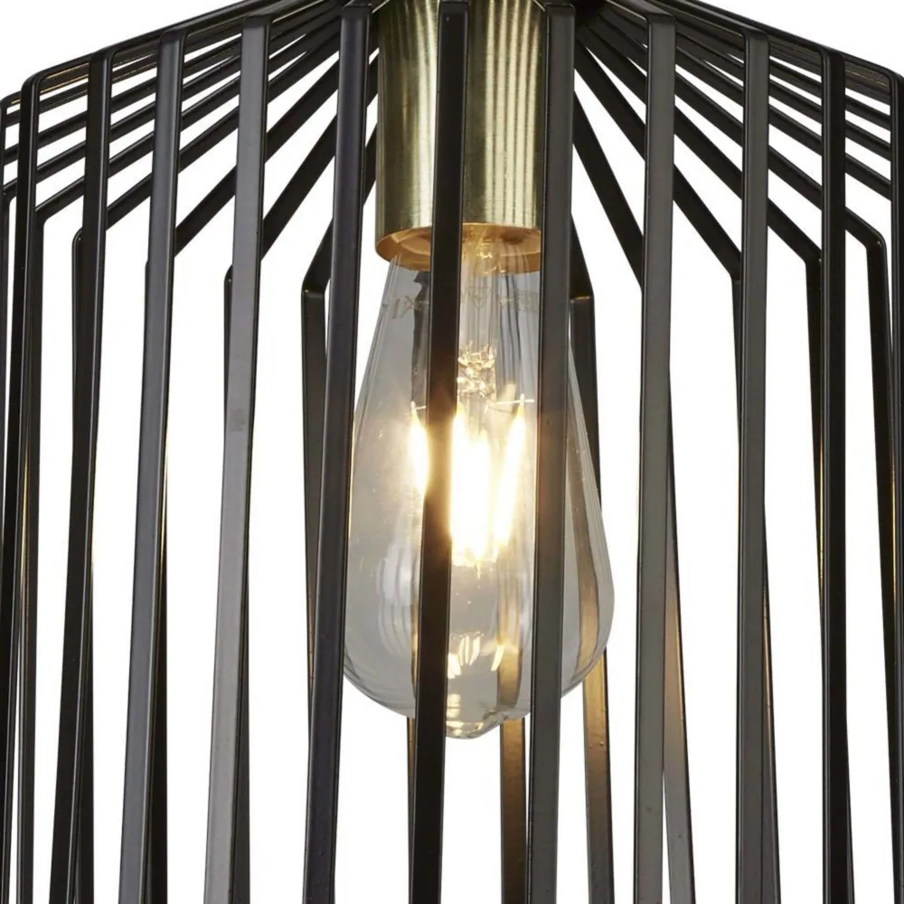 Suspension BIRD CAGE laiton satiné et noir Ø 22