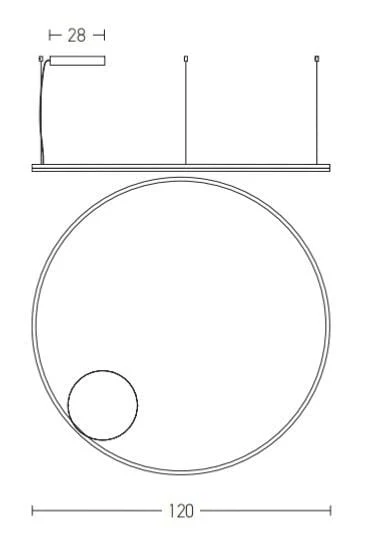 Suspension cercle LED Zambelis 20264 noire Ø 120 cm