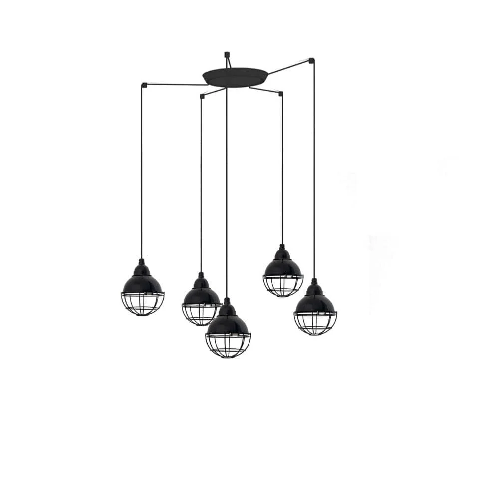 Suspension CLAIRE-5L noire brillant