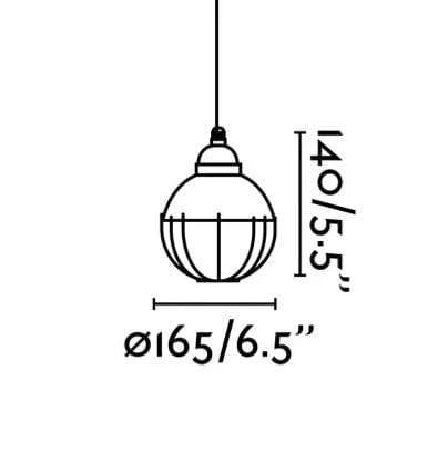 Suspension CLAIRE-5L noire brillant