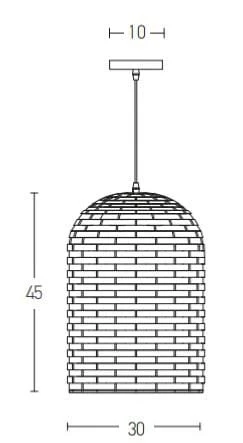 Suspension cloche Zambelis réf 20152 bambou naturel