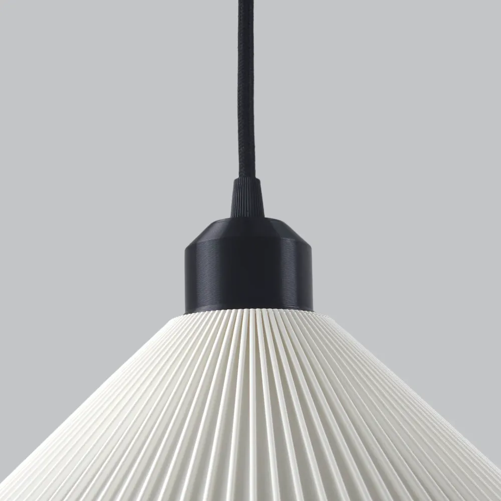 Suspension « Colt », rosace blanche/noire/câble noir