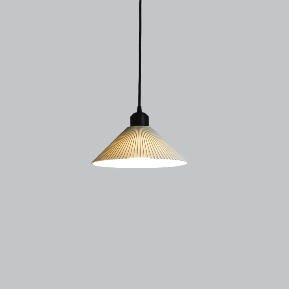 Suspension « Colt », rosace blanche/noire/câble noir