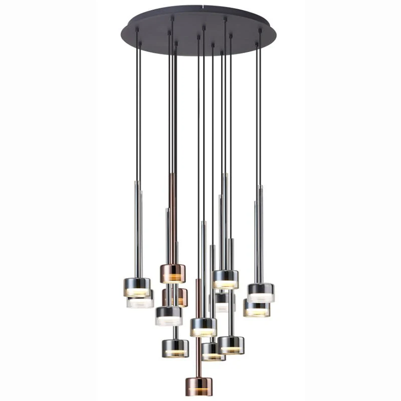 Suspension cylindrique cascade TONIC 14 lumières Mantra 7879