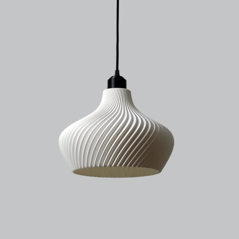 Suspension « Daila », rosace blanche/noire/câble noir