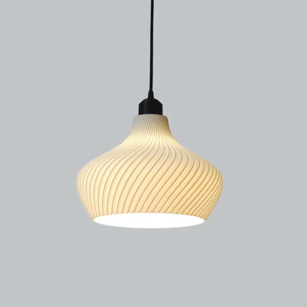 Suspension « Daila », rosace blanche/noire/câble noir