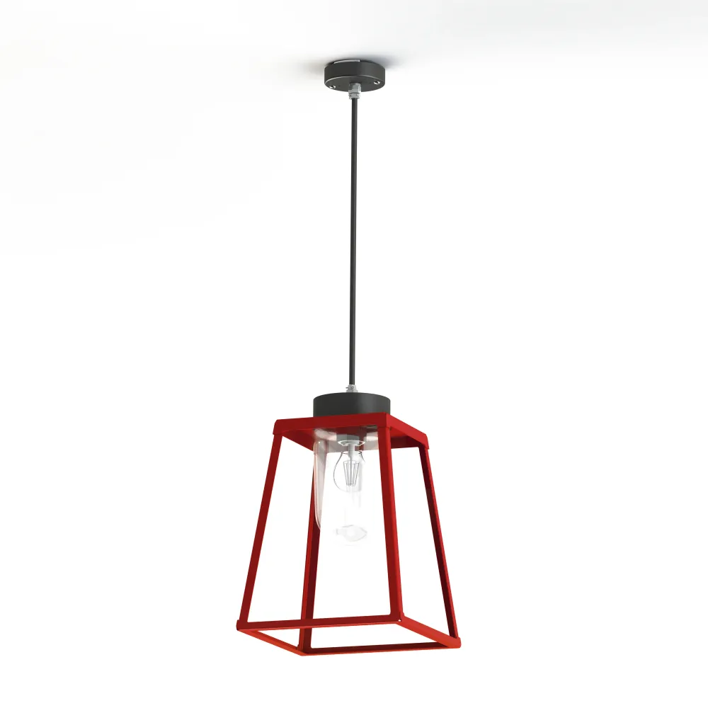 Suspension Lampiok 2 N°2 diffuseur clair Rouge tomate 110 - Gris noir 107 178003110