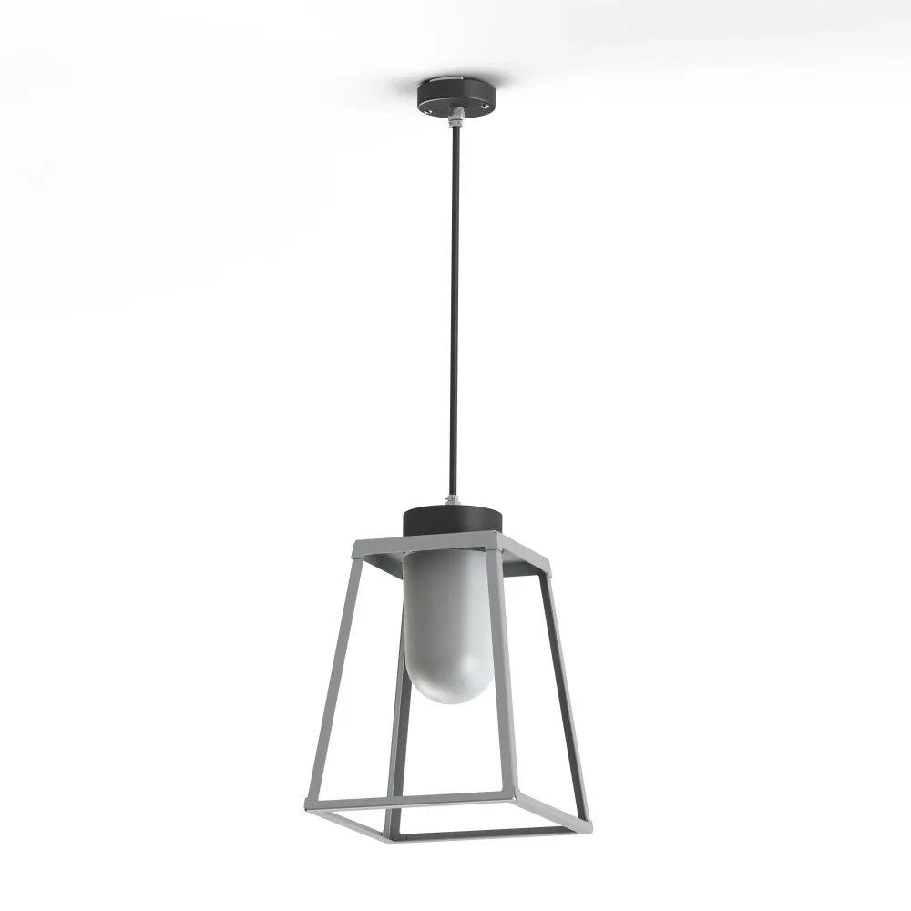 Suspension Lampiok 2 N°2 diffuseur opale Gris soie 105 - Gris noir 107 178004105