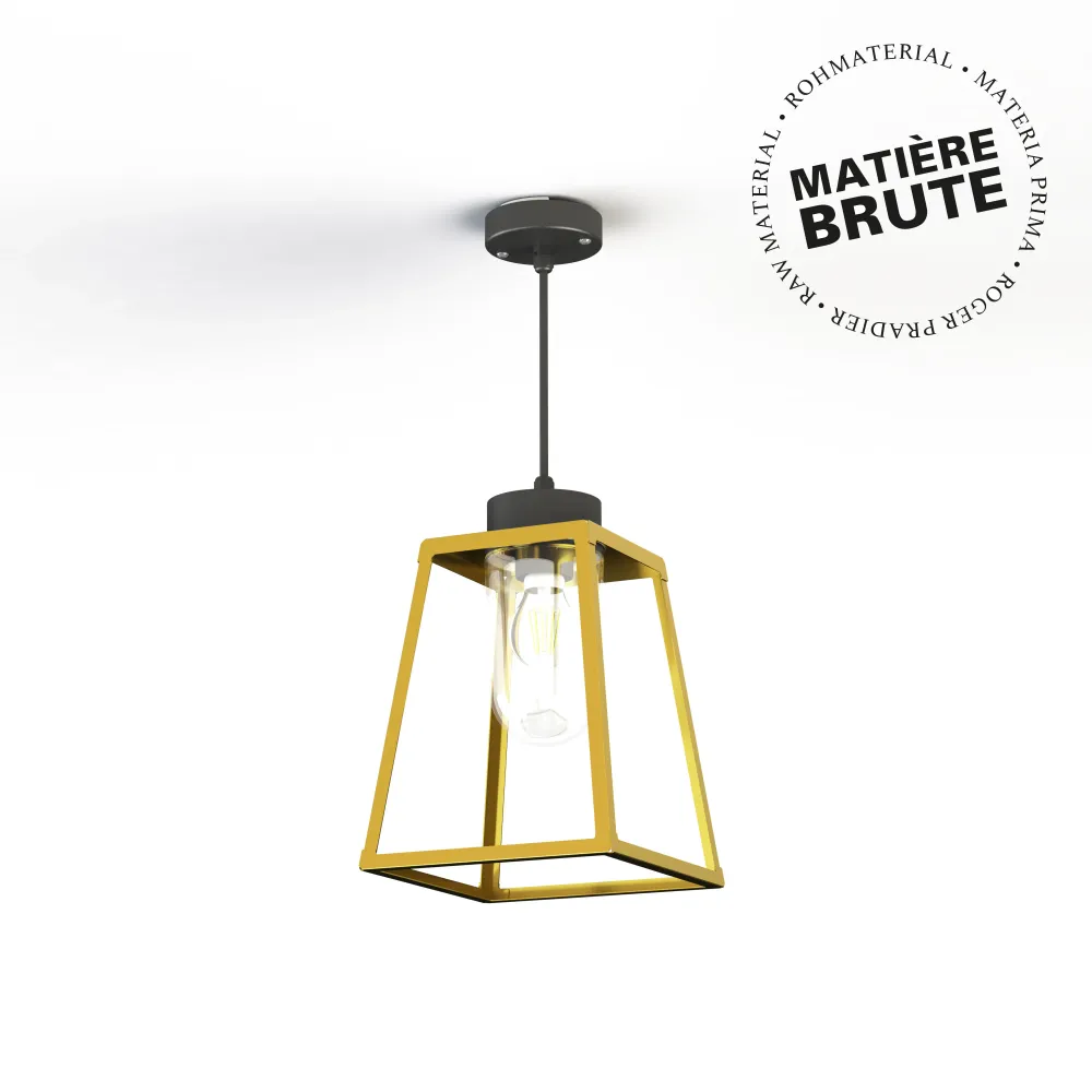 Suspension Lampiok 1 N°3 Laiton brut 072 Diffuseur clair 131005072