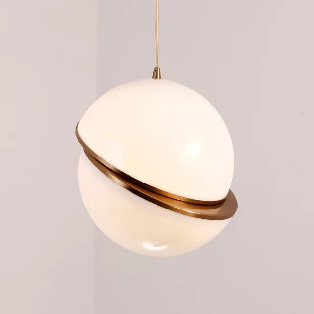 Suspension LED en verre doré
