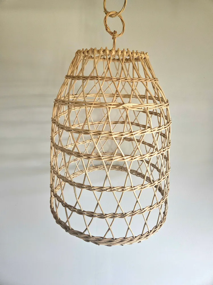 Suspension élégante en rotin- Luminaire en rotin naturel style bohème