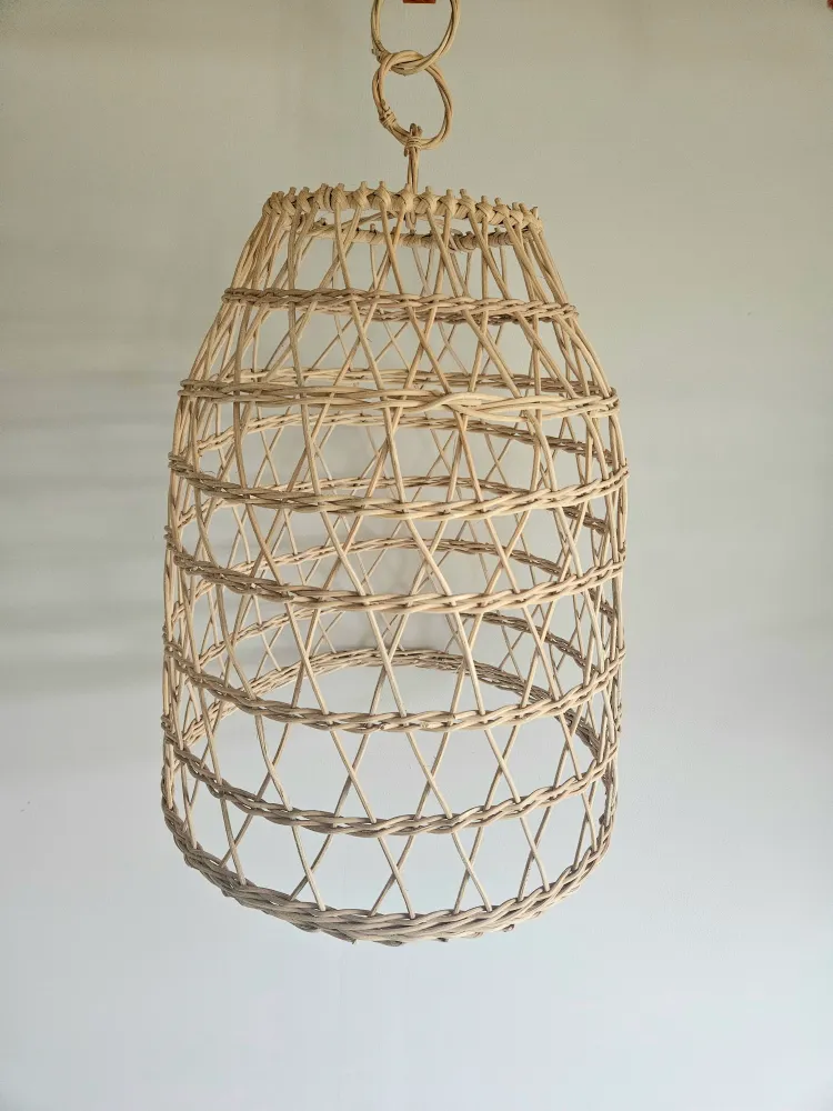 Suspension élégante en rotin- Luminaire en rotin naturel style bohème